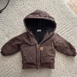 Carhartt Kids Brown Hooded Puffer Coat